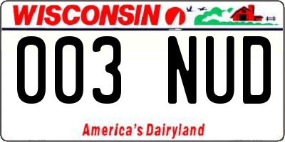 WI license plate 003NUD