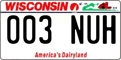 WI license plate 003NUH