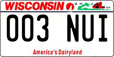 WI license plate 003NUI