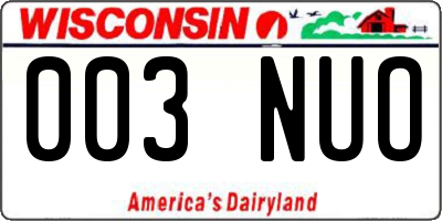 WI license plate 003NUO