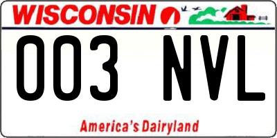 WI license plate 003NVL