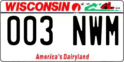 WI license plate 003NWM