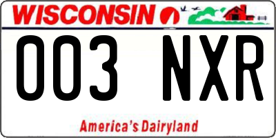 WI license plate 003NXR