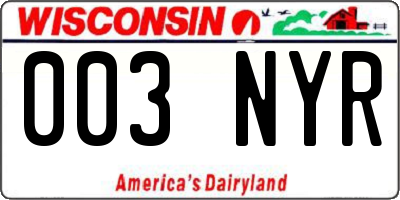 WI license plate 003NYR
