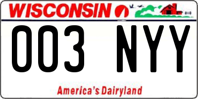 WI license plate 003NYY