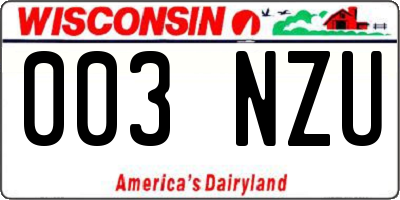 WI license plate 003NZU