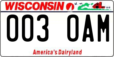 WI license plate 003OAM