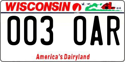 WI license plate 003OAR