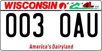 WI license plate 003OAU