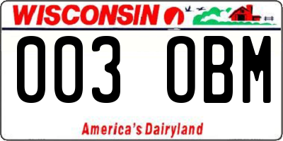 WI license plate 003OBM