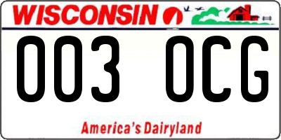 WI license plate 003OCG