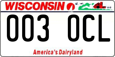 WI license plate 003OCL
