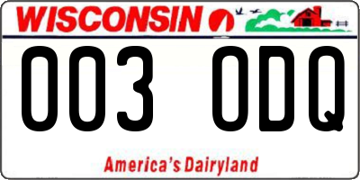 WI license plate 003ODQ