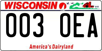 WI license plate 003OEA