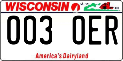 WI license plate 003OER