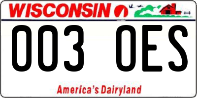 WI license plate 003OES