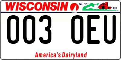 WI license plate 003OEU