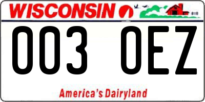 WI license plate 003OEZ