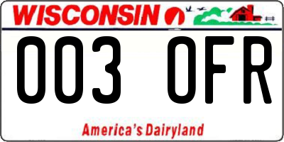 WI license plate 003OFR