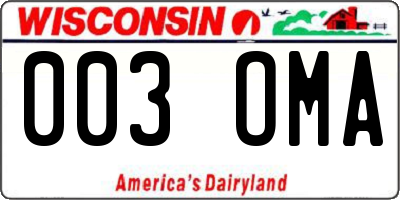 WI license plate 003OMA