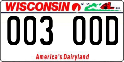 WI license plate 003OOD