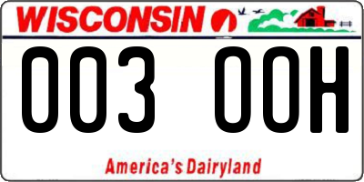 WI license plate 003OOH