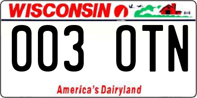 WI license plate 003OTN