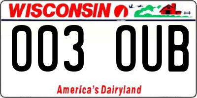 WI license plate 003OUB