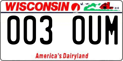 WI license plate 003OUM