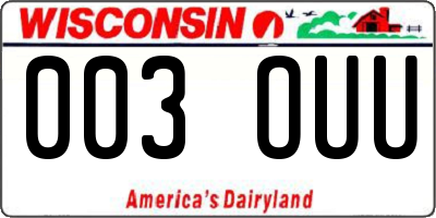 WI license plate 003OUU