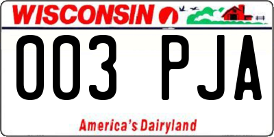 WI license plate 003PJA