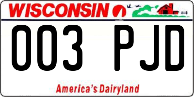 WI license plate 003PJD