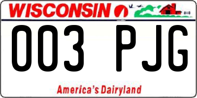 WI license plate 003PJG