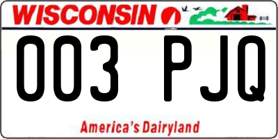 WI license plate 003PJQ