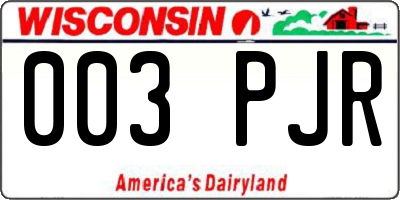 WI license plate 003PJR
