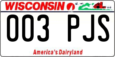 WI license plate 003PJS