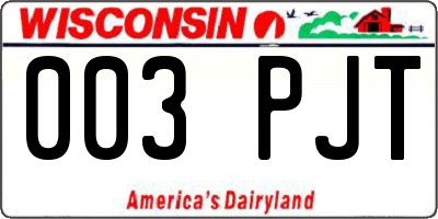 WI license plate 003PJT