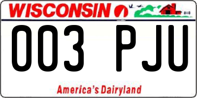 WI license plate 003PJU