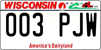 WI license plate 003PJW