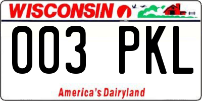 WI license plate 003PKL
