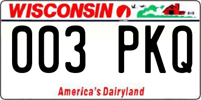 WI license plate 003PKQ