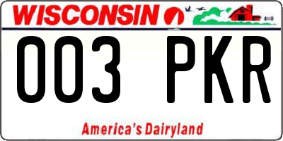WI license plate 003PKR