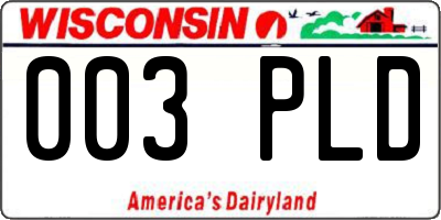 WI license plate 003PLD