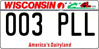 WI license plate 003PLL