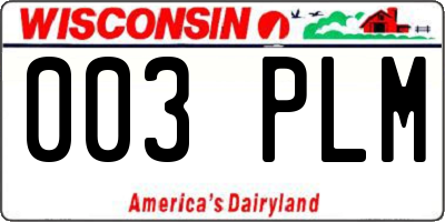 WI license plate 003PLM