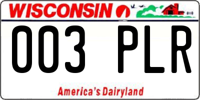 WI license plate 003PLR
