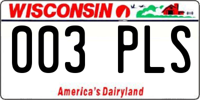WI license plate 003PLS