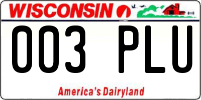 WI license plate 003PLU