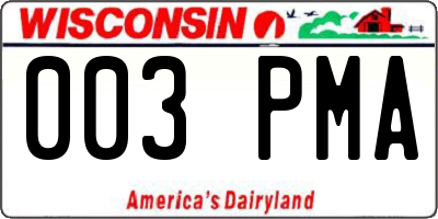 WI license plate 003PMA