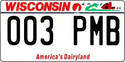 WI license plate 003PMB